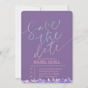 Elegante florale Quinceañera-Speichern Sie das Dat Einladung