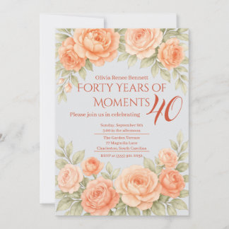 Elegante Florale Rahmen-Grenze Geburtstag Einladung