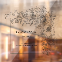 Elegante Florale Randboutique Salon Firmenname Fensteraufkleber