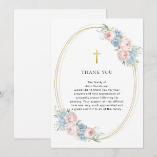 Elegante florale religiöse Beerdigung Dankeschön K Einladung