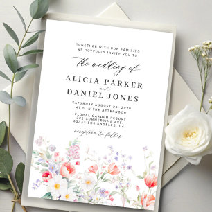 Elegante florale romantische Gartenhochzeit Einladung