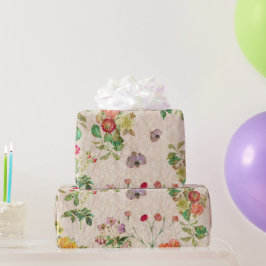 Elegante florale Romantische Rosa Hochzeit Wilde B Geschenkpapier