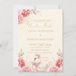 Elegante Florale Romantische Unsere Hochzeit Einladung