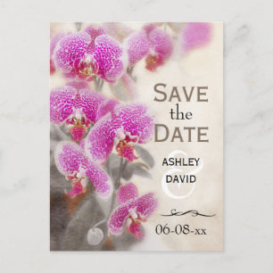 Elegante, florale Rosa Orchideen Blume Ankündigungspostkarte