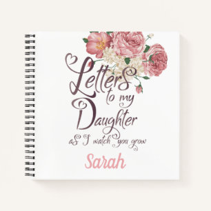 Elegante florale Rose schick Letters to Daughter Notizbuch