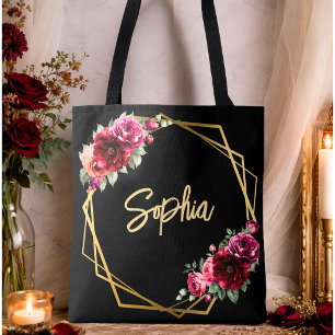 Elegante florale rote schwarze stimmungsvolle roma