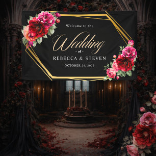 Elegante florale rote schwarze stimmungsvolle roma banner