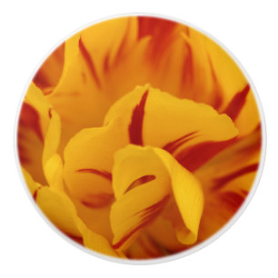 Elegante florale rote und goldene Monsella-Tulpen Keramikknauf