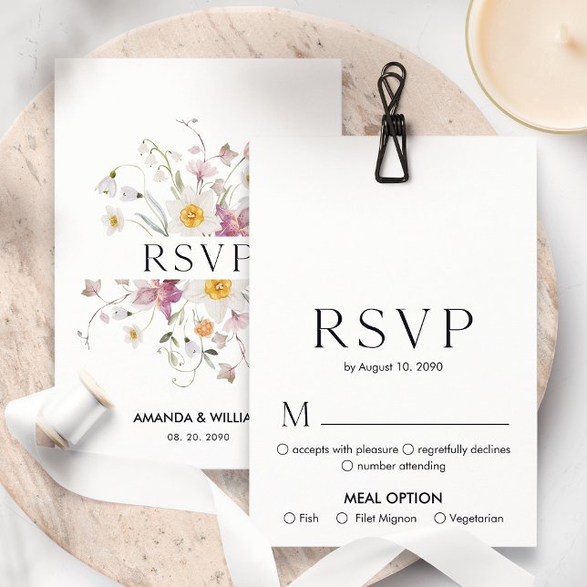 Elegante florale RSVP-Karte | Antwort-Karte für Ho RSVP Karte (Von Creator hochgeladen)