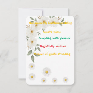 Elegante florale RSVP-Karte - personalisierte Brei RSVP Karte
