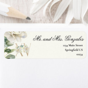 Elegante Florale Rücksendeadresse zum 15. Quincean