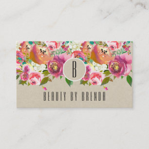 Elegante Florale Rustikale Kraft Kundenbindungskar Treuekarte
