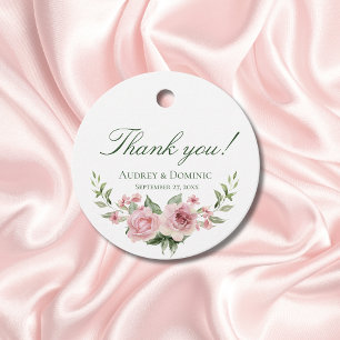 Elegante florale Rustikale Rosenhochzeit Geschenkanhänger