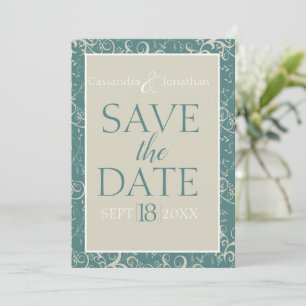 Elegante Florale Save-the-Date-Ankündigungspostkar Ankündigung