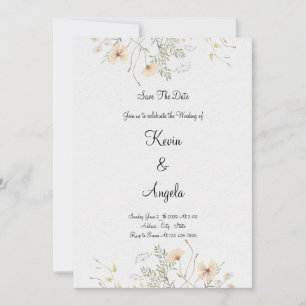 Elegante Florale Save-the-Date-Hochzeit Einladung