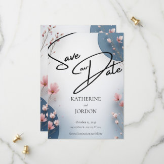 Elegante Florale Save-the-Date-Hochzeitskarte  Save The Date
