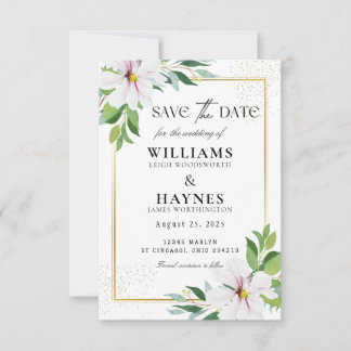 Elegante Florale Save-the-Date-Karte Save The Date
