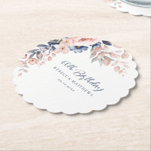 Elegante Florale Schrift 60. Geburtstag Untersetzer