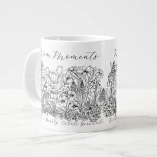 Elegante Florale Schriftart Boho-Linienkunst Jumbo-Tasse