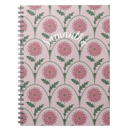 Elegante florale Schuppenform & individueller Name Notizblock