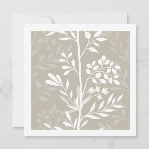Elegante Florale Silhouette Neutral Beige Minimal Mitteilungskarte