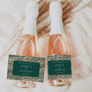 Elegante Florale Smaragdgrün und Rosenegold