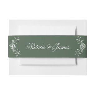 Elegante florale Smaragdgrüne Old Money Boho Hochz Einladungsbanderole