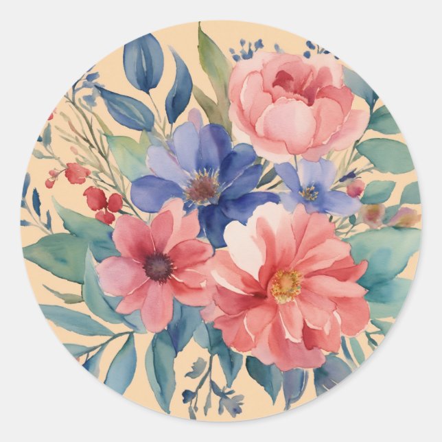 Elegante florale Stickers (Vorderseite)