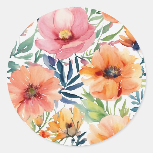Elegante florale Stickers (Vorderseite)