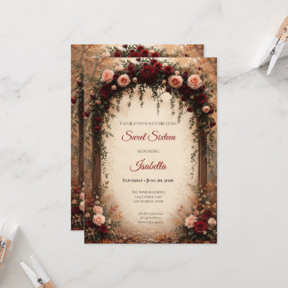 Elegante Florale Sweet Sixteen Einladung