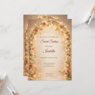 Elegante Florale Sweet Sixteen Einladung