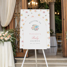 Elegante Florale Teeparty-Baby-Shower-Einladung