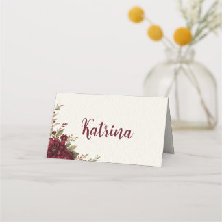 Elegante Florale Thanksgiving-Platzkarte Platzkarte