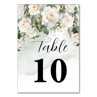 Elegante Florale Tischnummer-Hochzeitskarte Tischnummer