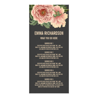 Elegante florale trendige rosa Pfingstrose Menü &
