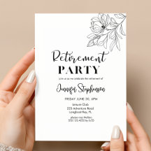 Elegante florale Typografie-Ruhestandsfeier