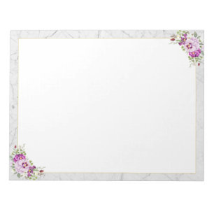 Elegante florale Vintage-Chic-Mar-mor violette Sti Notizblock