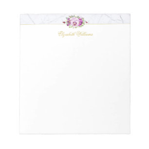 Elegante florale Vintage-Chic-Mar-mor violette Sti Notizblock