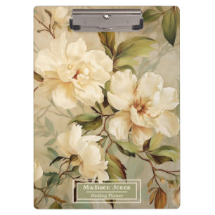 Elegante florale Vintage-Kunst Klemmbrett
