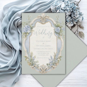 Elegante florale Vintage-romantische Hochzeitseinl Einladung