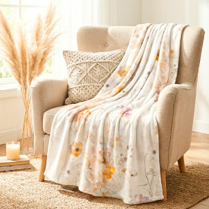 Elegante Florale Wasserfarbe Fleecedecke