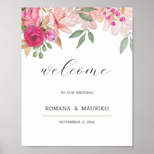 Elegante florale Wasserfarbe handgemalt Poster