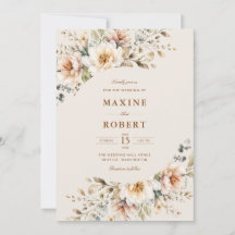 Elegante Florale Wasserfarbe QR-Code Foto Hochzeit