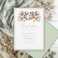 Elegante florale Wasserfarben-Erdbeer-Hochzeit