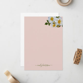 Elegante Florale Wasserfarben-Notizkarte Mitteilungskarte