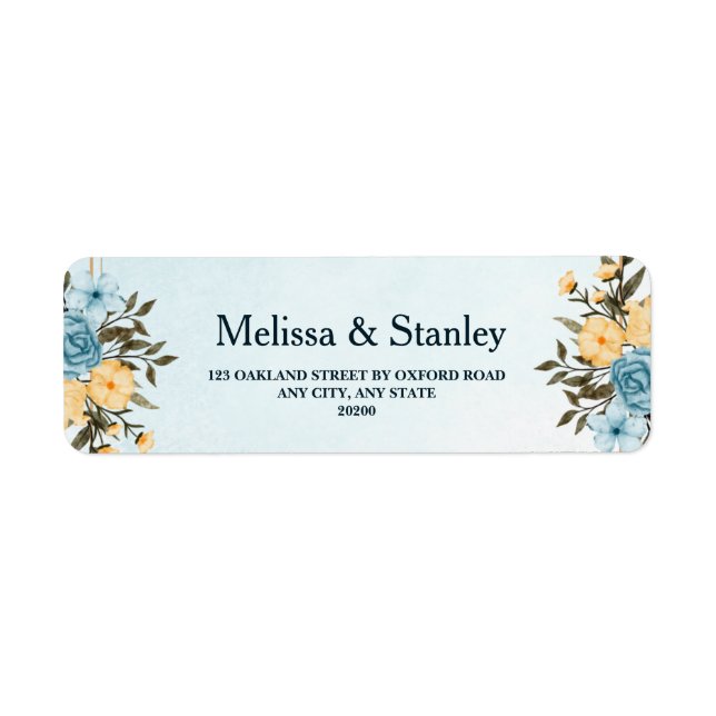 Elegante florale Wasserfarbenwelt Hochzeit Rückkeh (Vorne)