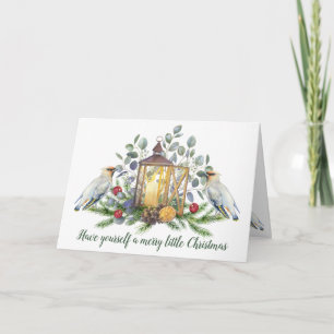 Elegante florale Weihnachtskerze Vogel Tasse Karte