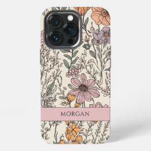 Elegante florale Wildblumen botanische Personalisi iPhone 13 Pro Hülle