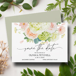 Elegante Florals auf Sage Wedding Save The Date