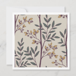 Elegante Floralstreifen-Gartenkunstkarte Karte